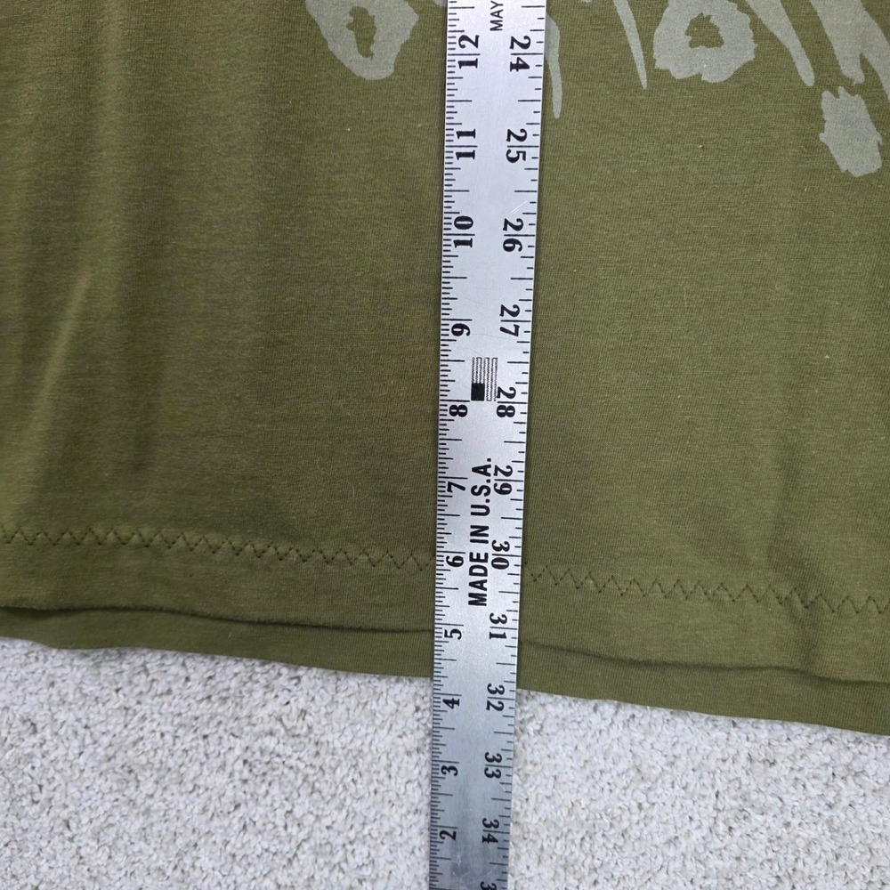 Ecko Unltd Mens XL Olive Green Sequin Tiger Rhino Graphic T-Shirt Y2K Streetwear - Picture 8 of 9